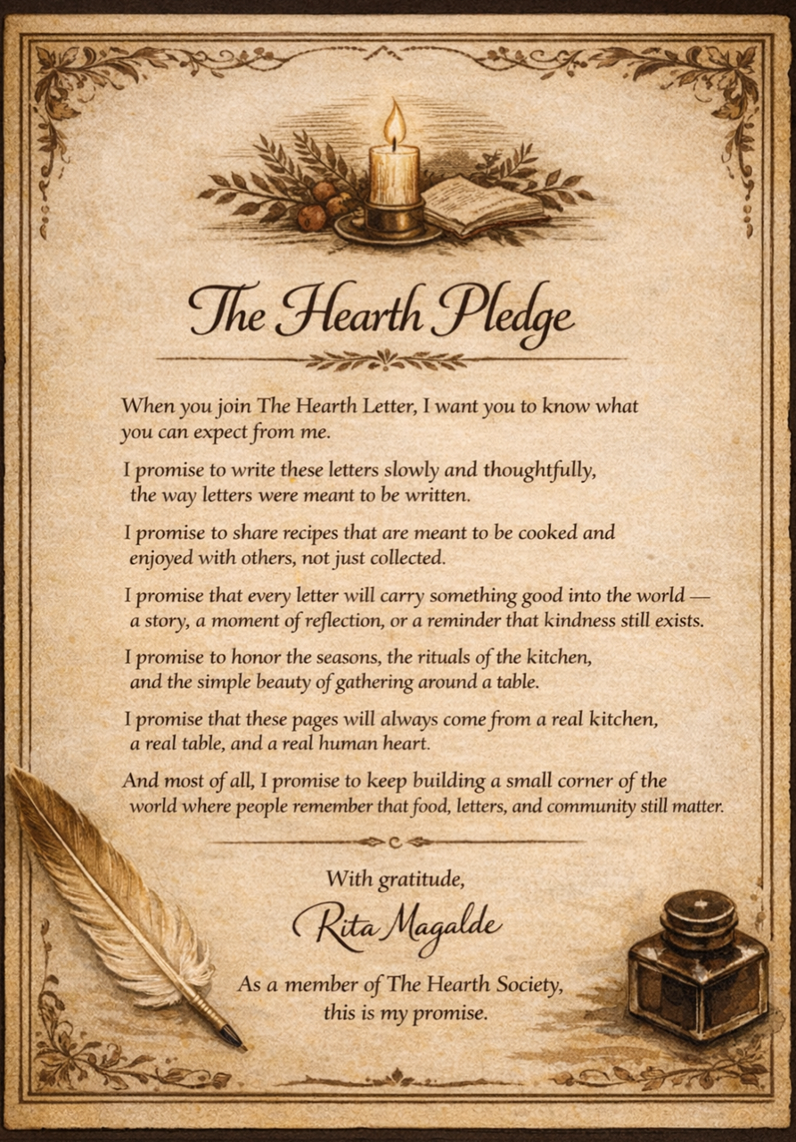 The Hearth Pledge handwritten