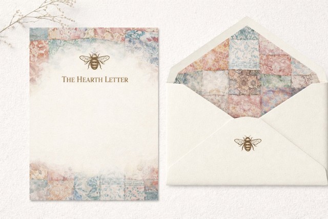 The Hearth Letter Winter Quilt Stationery Set